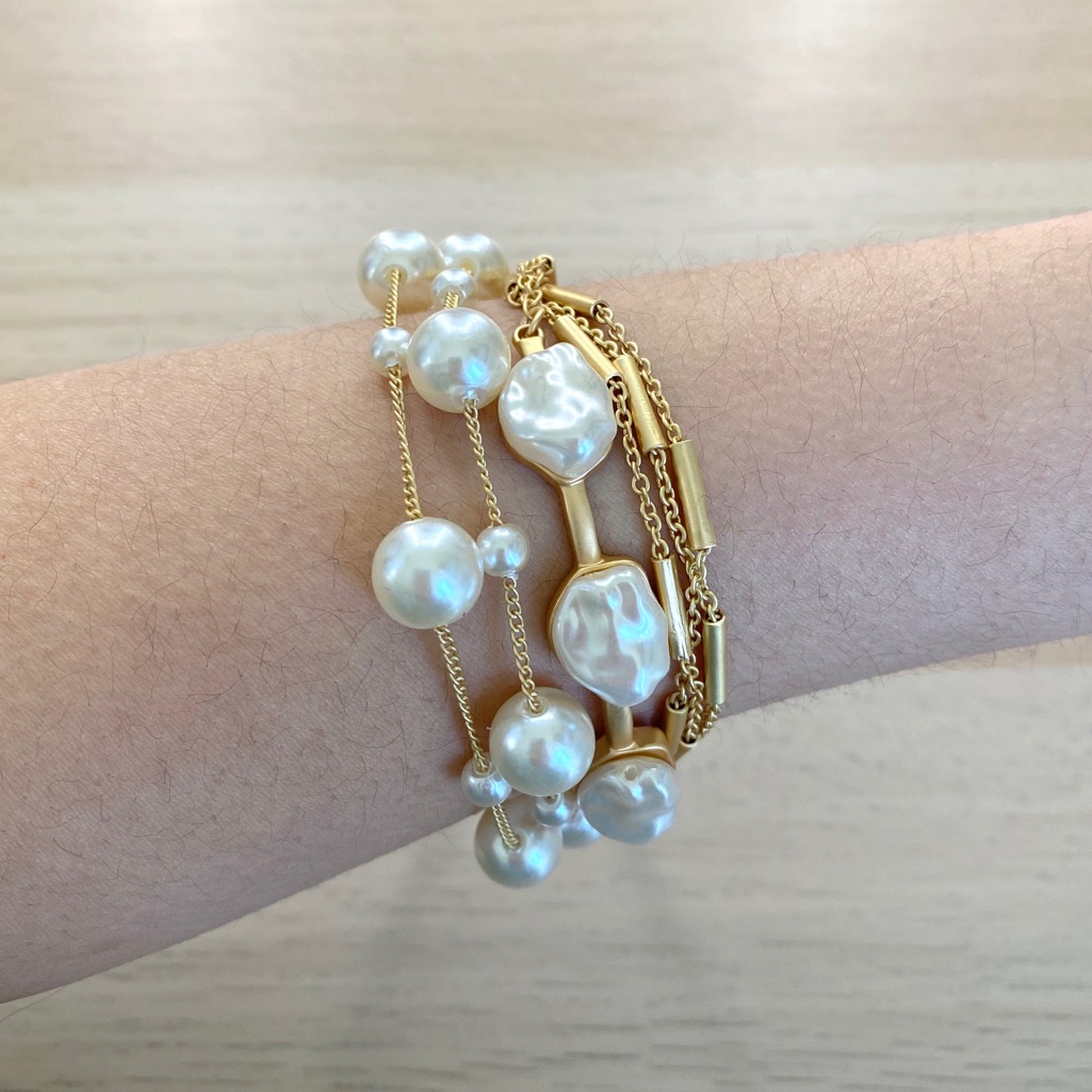 Everri - Pearl Multi Row Pull Through Bracelet